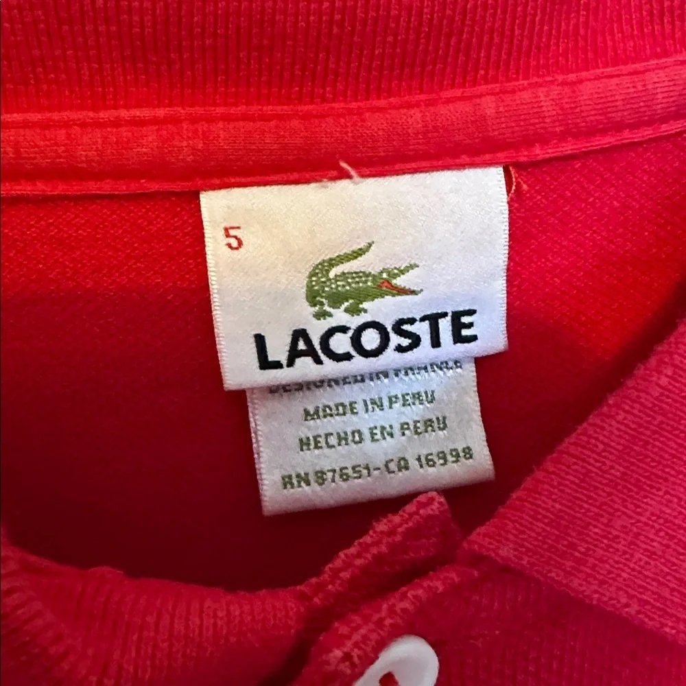 Lacoste Men’s Long Sleeve Red Polo L